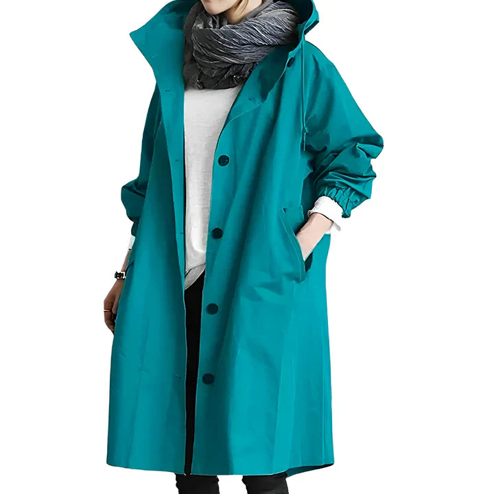 Leichter, wasserdichter Damen-Regenmantel mit Kapuze – Lässige Outdoor-Windjacke