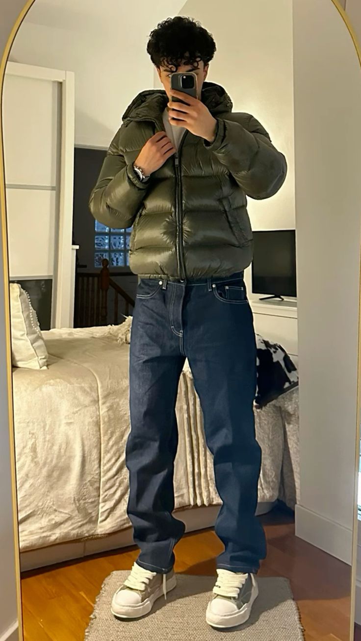 Herren-Steppjacke mit Kapuze – Leichtgewicht mit durchgehendem Reißverschluss