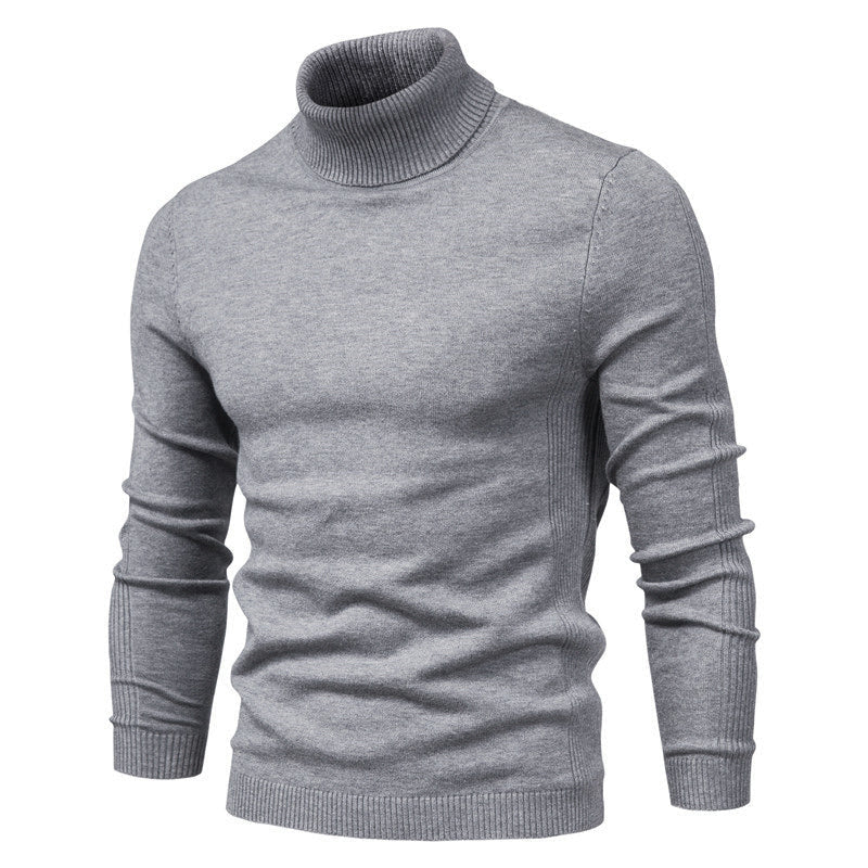 Herren-Baumwollpullover mit Rollkragen - Strickwaren