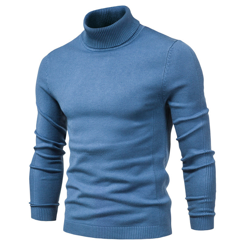 Men's Cotton Jumper with Roll Neck - Knitwear