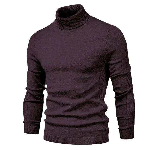 Men's Cotton Jumper with Roll Neck - Knitwear