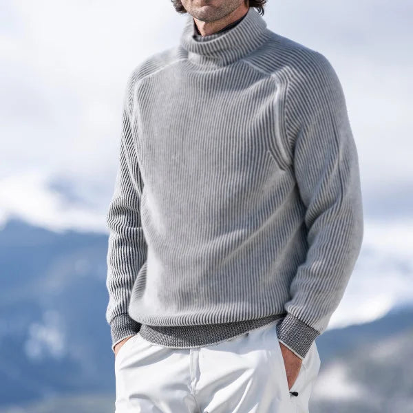 Men's Wool Blend Jumper with Roll Neck