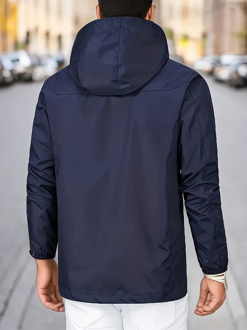 Wasserdichte, leichte Herren-Windjacke mit Kapuze