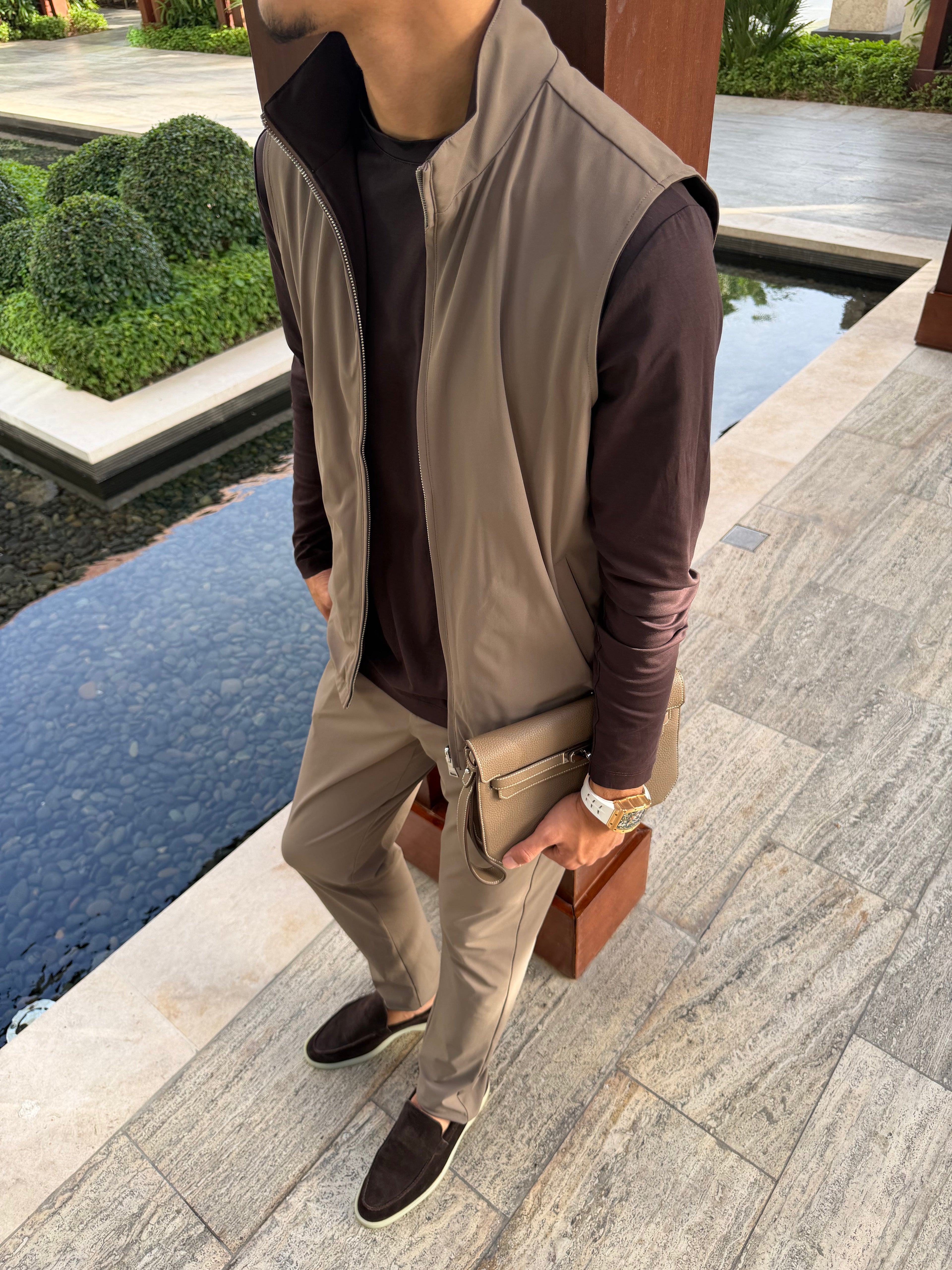 Nelxo's  Espresso/Falcon Reversible Travel Gillet