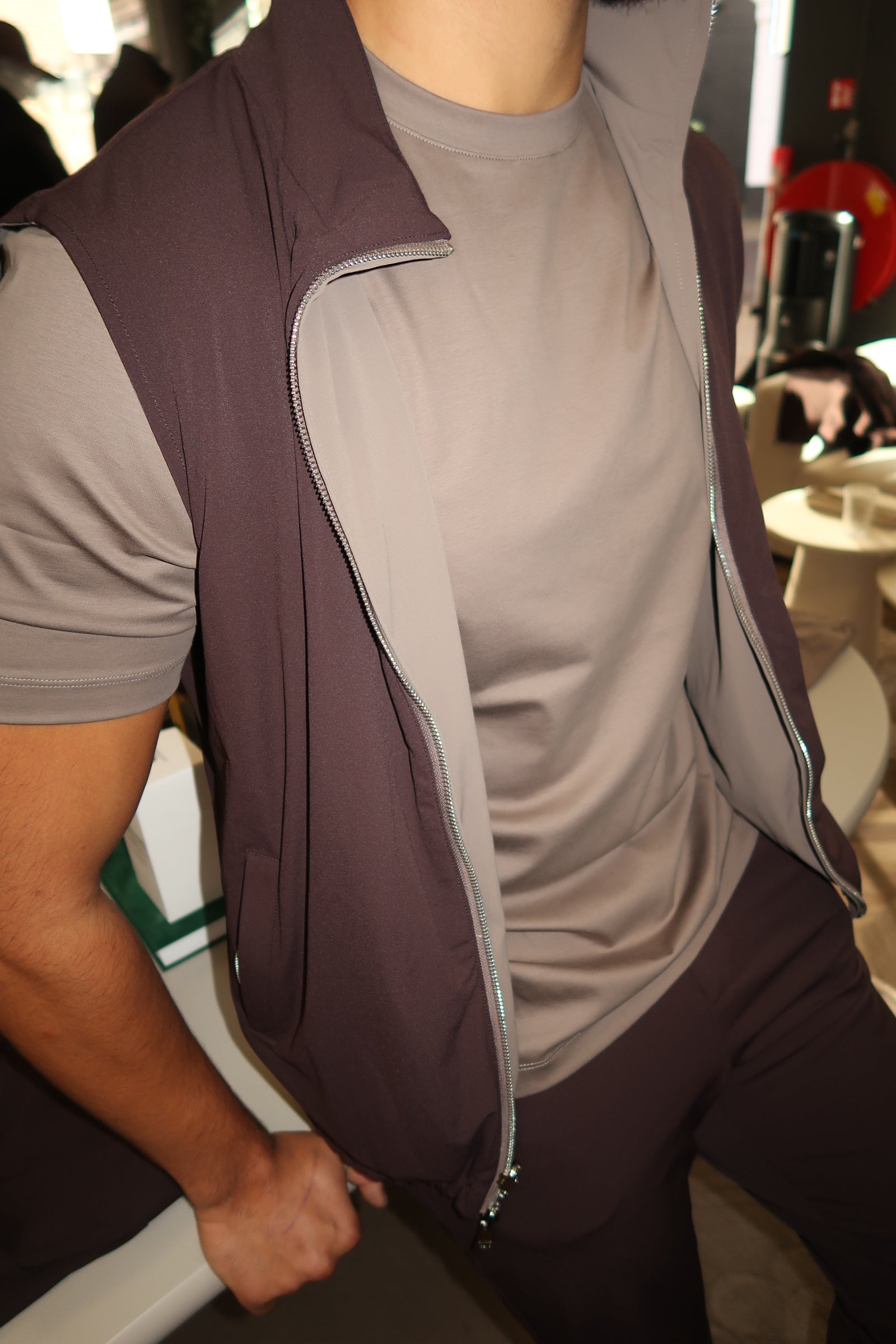 Nelxo's  Espresso/Falcon Reversible Travel Gillet